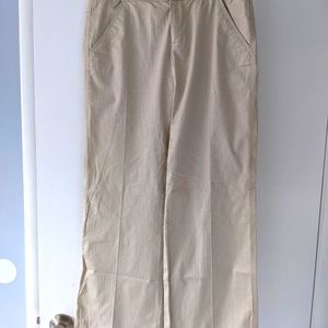 Tan trouser pants with pinstripe